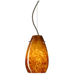 Besa Pera 9 1/2" High Amber Cloud/Bronze LED Cable Pendant