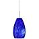Besa Pera 9 1/2" High Blue Cloud/Satin Nickel Mini Pendant