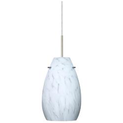 Besa Pera 9 1/2" High Carrera/Satin Nickel LED Pendant