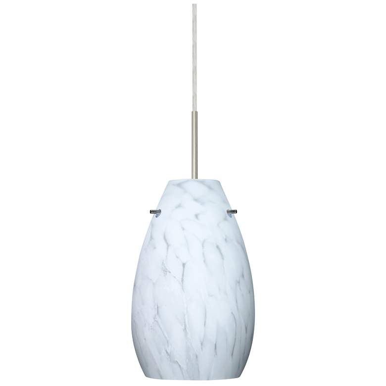 Image 1 Besa Pera 9 1/2" High Carrera/Satin Nickel Mini Pendant