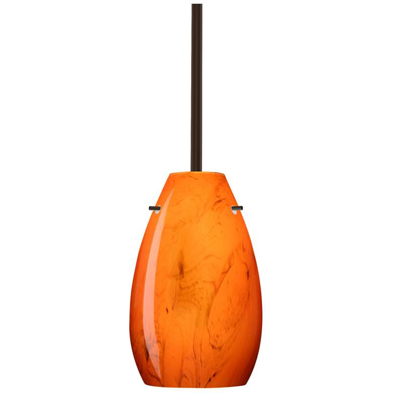 Image 1 Besa Pera 9 1/2" High Habanero/Bronze LED Stem Pendant