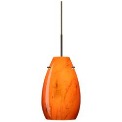 Besa Pera 9 1/2" High Habanero/Bronze Pendant