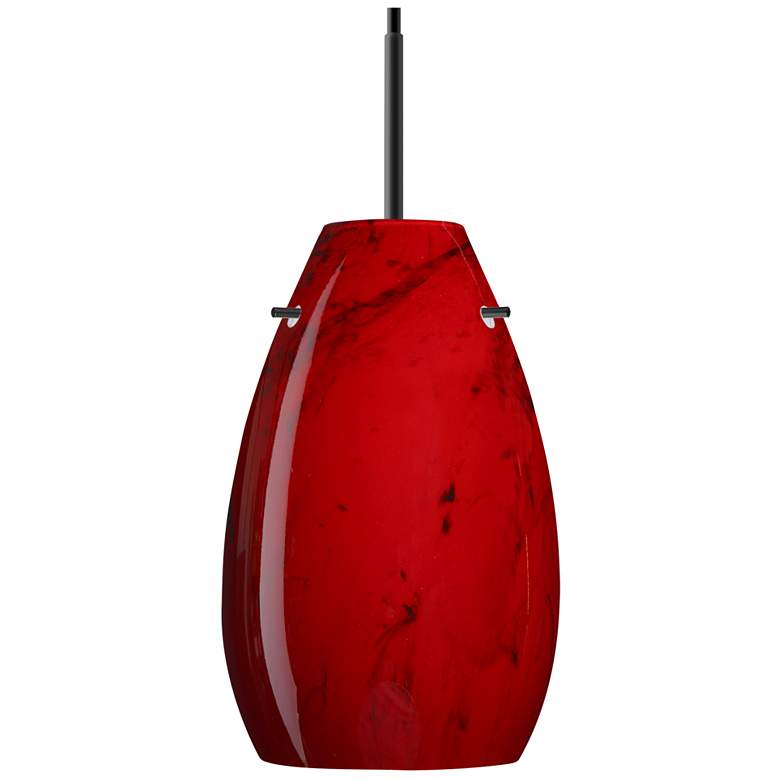 Image 1 Besa Pera 9 1/2" High Magma/Black Mini Pendant