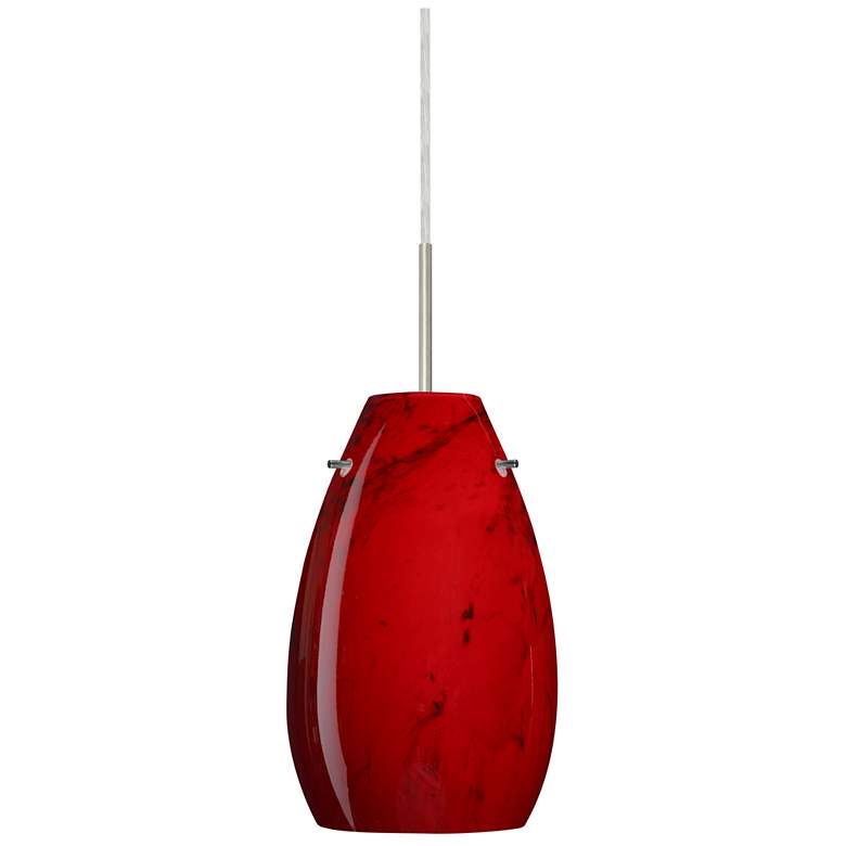 Image 1 Besa Pera 9 1/2" High Magma/Satin Nickel Mini Pendant