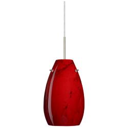Besa Pera 9 1/2" High Magma/Satin Nickel Mini Pendant