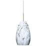 Besa Pera 9 1/2" High Marble Grigio/Satin Nickel LED Pendant
