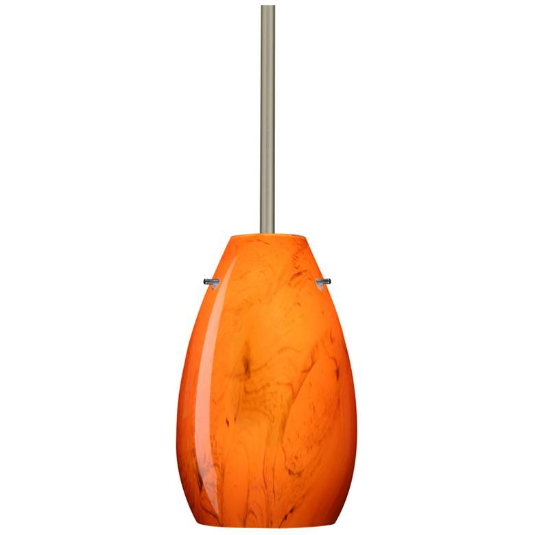 Image 1 Besa Pera 9" High Habanero and Satin Nickel LED Mini Pendant