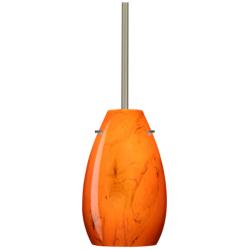 Besa Pera 9" High Habanero and Satin Nickel LED Mini Pendant