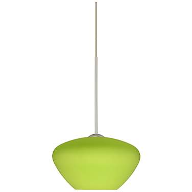 Besa Peri 5 1/4" Wide Chartreuse/Satin Nickel Mini Pendant