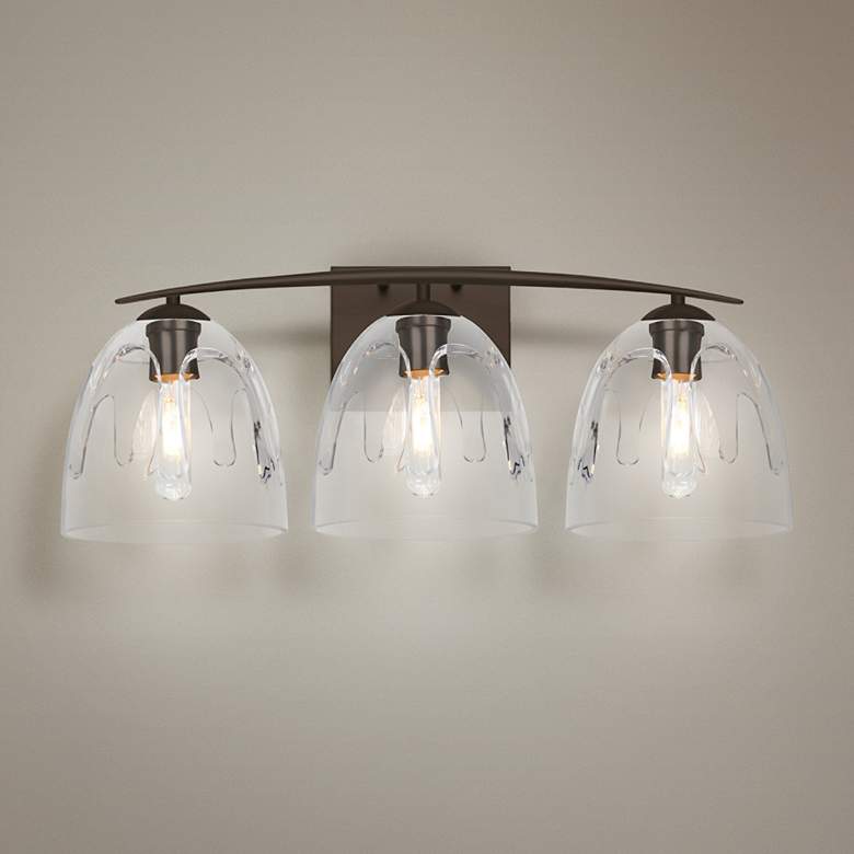 Image 1 Besa Phantom 25"W Bronze and Clear Glass 3-Light Bath Light