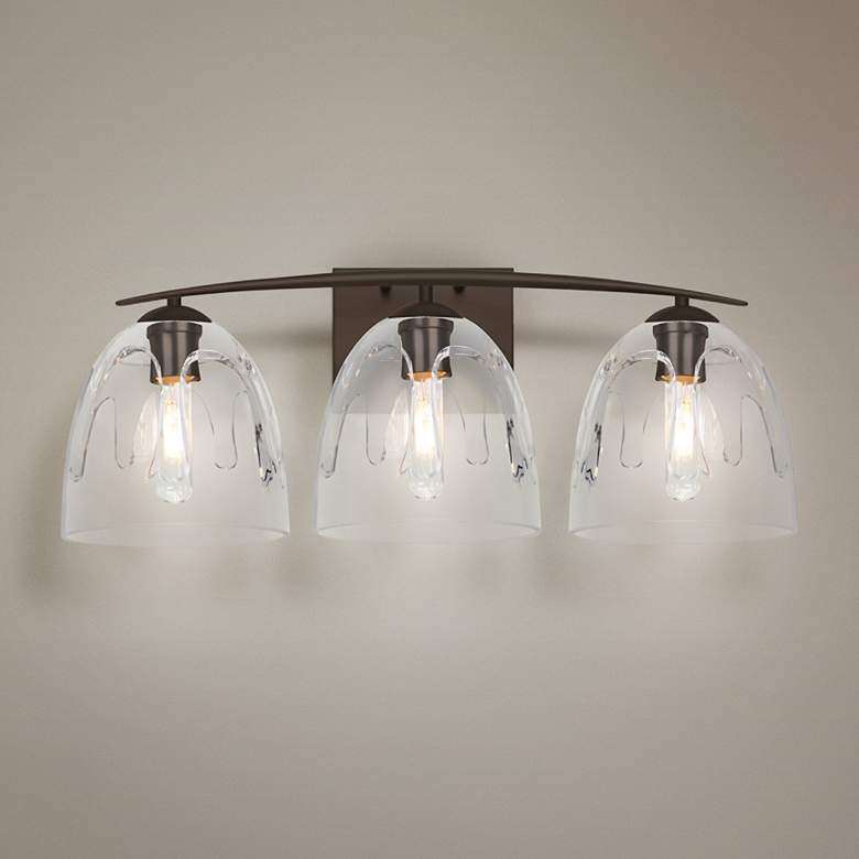 Image 1 Besa Phantom 25 inchW Bronze and Clear Glass 3-Light Bath Light