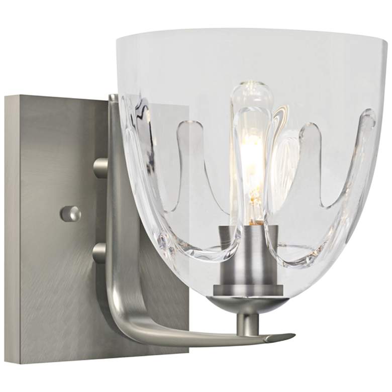 Image 1 Besa Phantom 9 inchH Satin Nickel and Clear Glass Wall Sconce