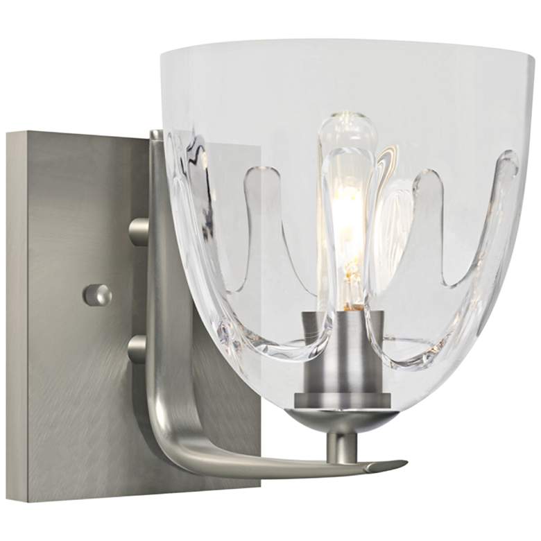 Image 1 Besa Phantom 9"H Satin Nickel and Clear Glass Wall Sconce