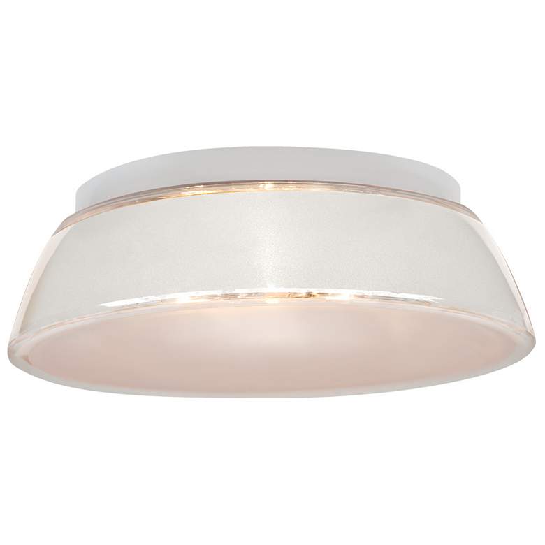 Image 1 Besa Pica 11" Wide White Sand Modern Glass Flush Mount Ceiling Light