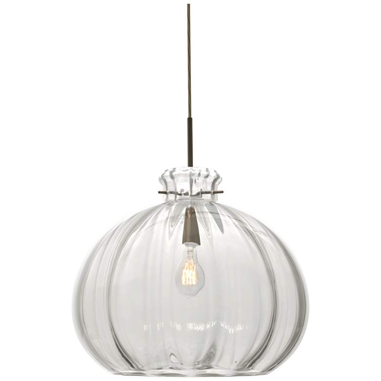 Image 1 Besa Pinta 14 1/4" Wide Clear/Bronze 1-Light Pendant