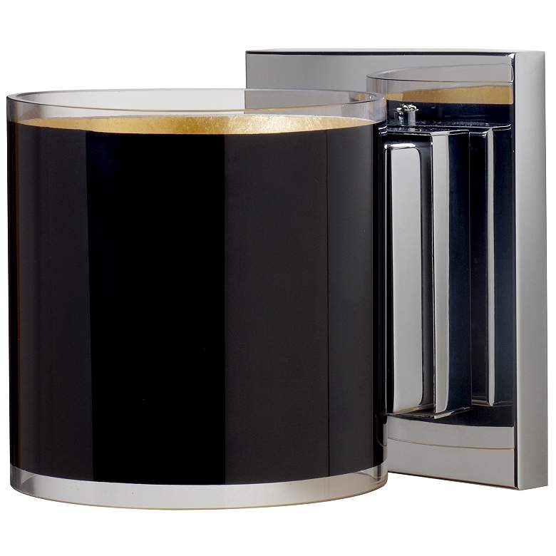 Image 1 Besa Pogo 5 1/2" High Black/Inner Gold/Chrome LED Wall Sconce