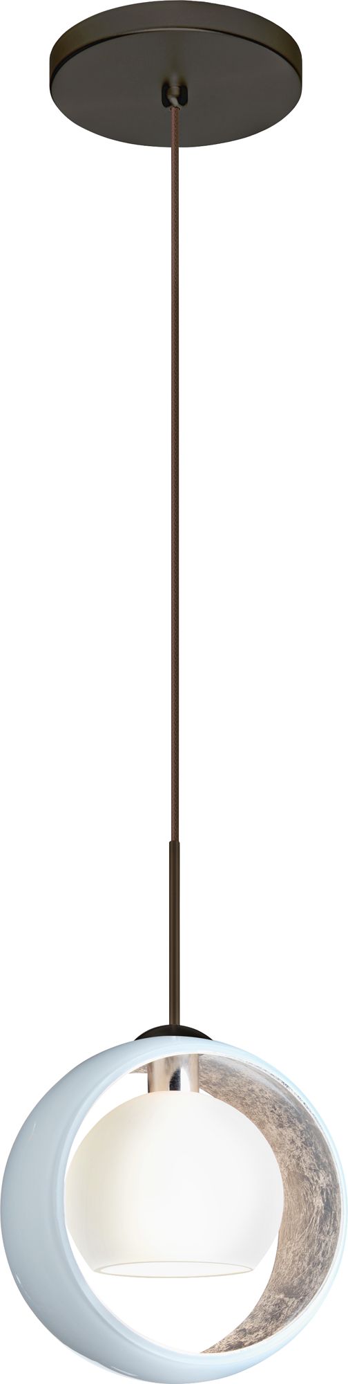 Image 3 Besa Pogo 6 1/4" Wide Bronze White Glass Mini Pendant more views