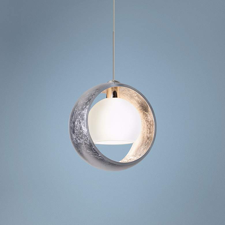 Image 1 Besa Pogo Collection 6 1/4" Wide Silver Mini Pendant