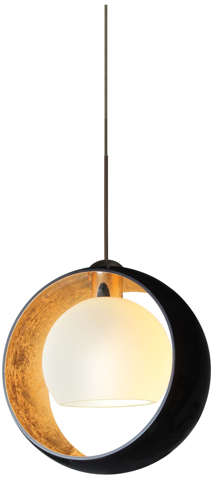 Besa, Pogo Cord Pendant, Black/Inner Gold and Opal Matte, Bronze, GY6.35