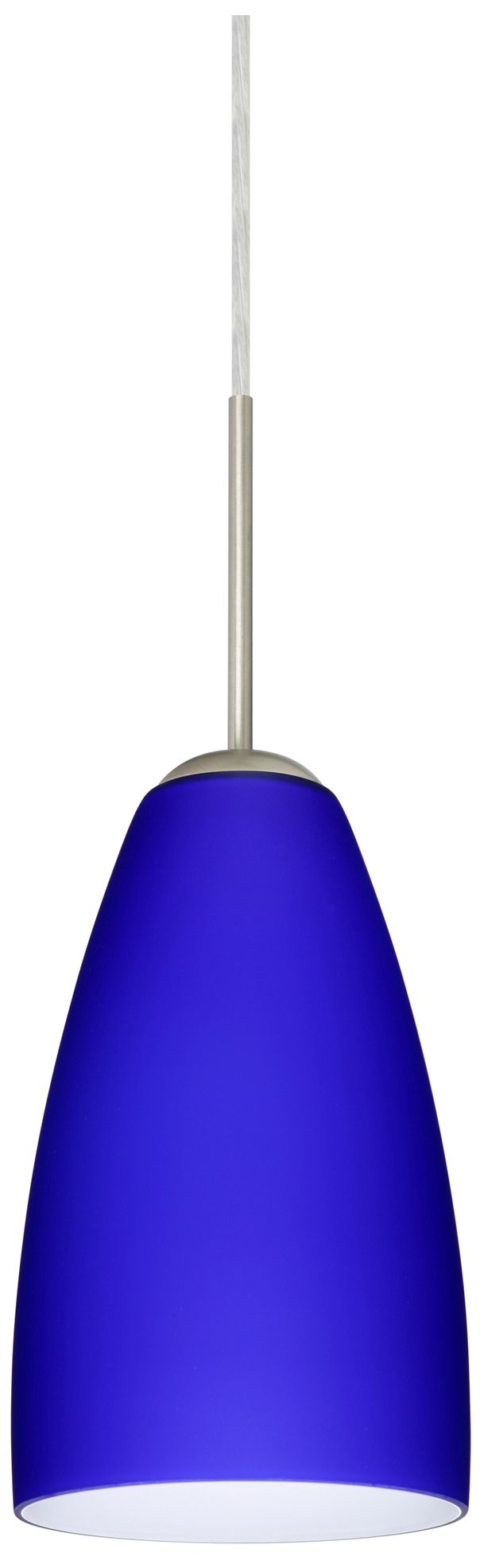 Besa Riva 9" High Cobalt Blue Matte/Satin Nickel Mini Pendant Made to Order