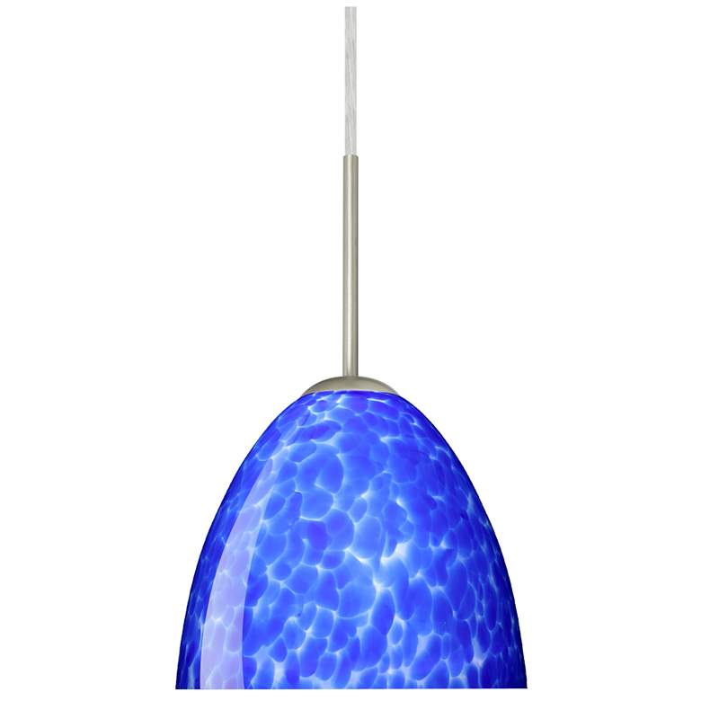 Image 1 Besa Sasha 6 1/4" Wide Blue Cloud/Satin Nickel LED Mini Pendant