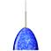 Besa Sasha 6 1/4" Wide Blue Cloud/Satin Nickel LED Mini Pendant