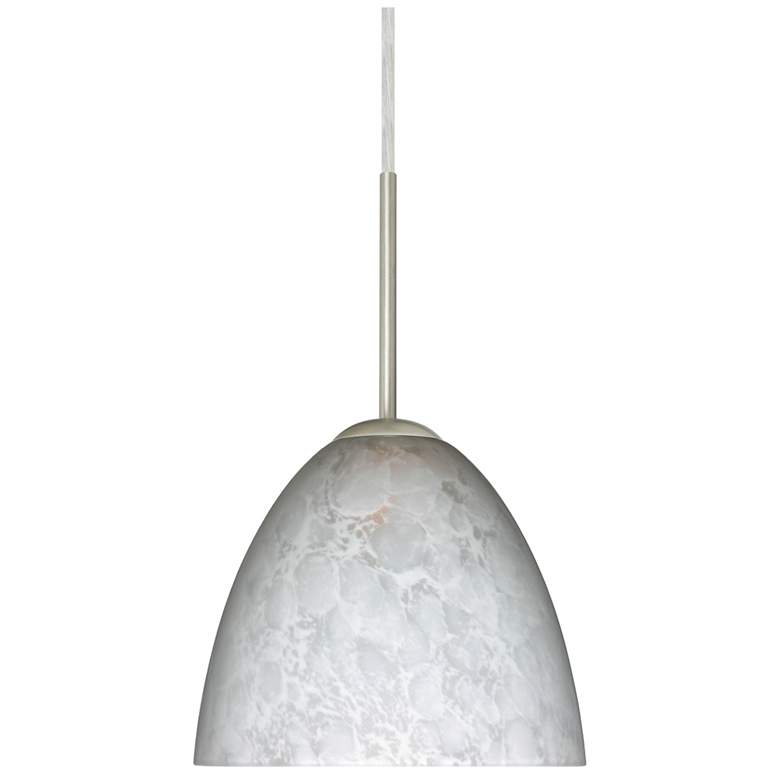 Image 1 Besa Sasha 6 1/4" Wide Carrera/Satin Nickel Mini Pendant
