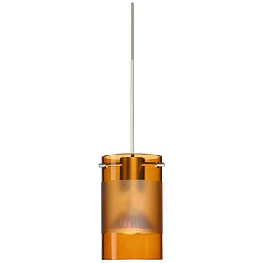 Besa Scope 4" High Armagnac/Frost/Satin Nickel Mini Pendant