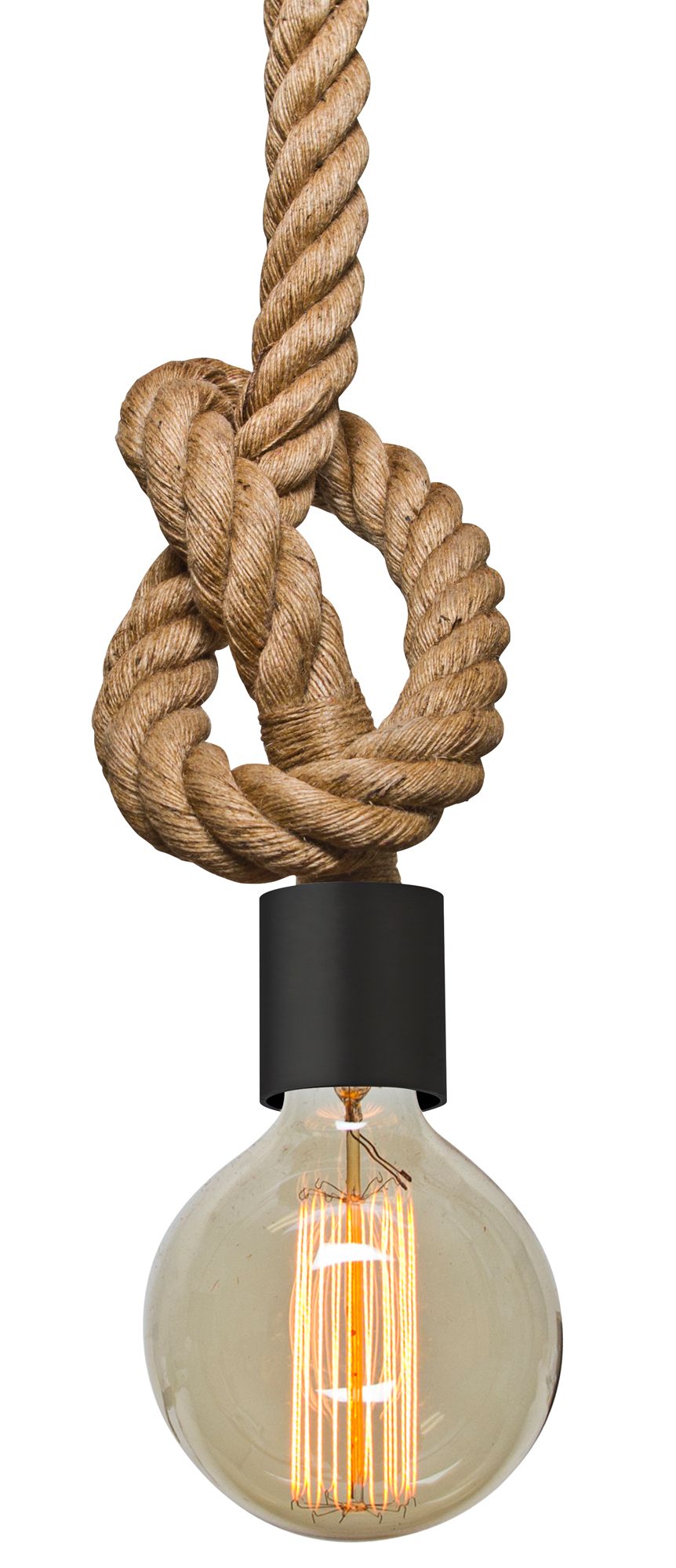 Thumbnail2 of Besa Solo 2" Wide Knotted Rope Black Mini Pendant - Made to Order