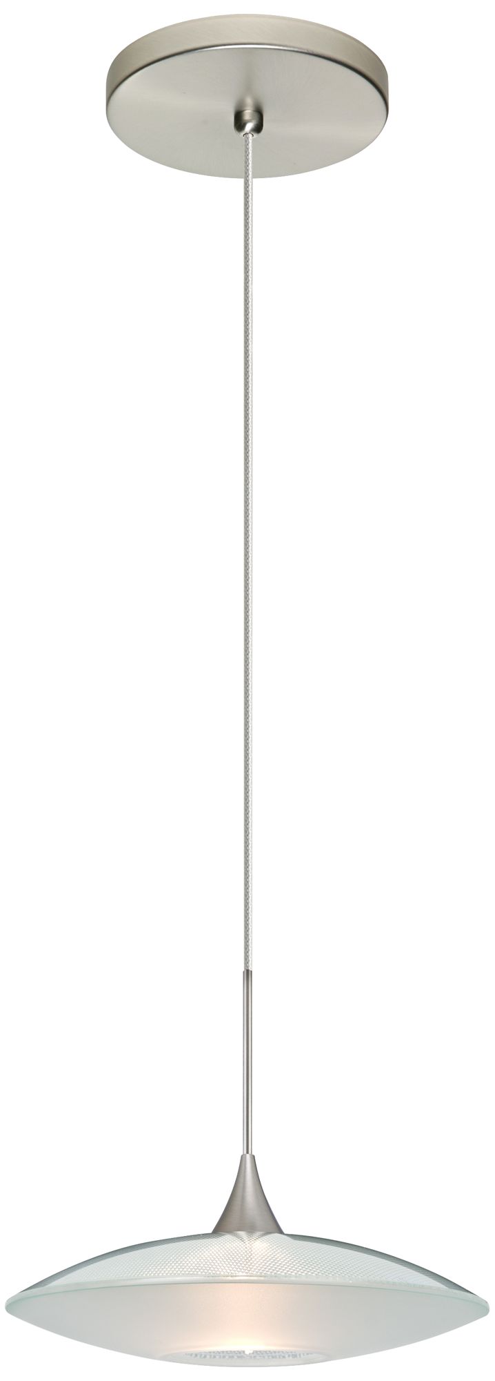 Image 2 Besa Spazio 8 3/4"W Nickel Clear w/ Frost Glass Mini Pendant Made to O more views