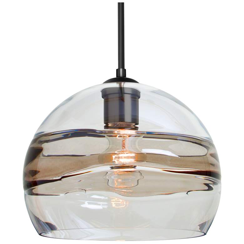 Image 1 Besa Spirit 10 3/4" Wide Black Mini Pendant w/ Smoke Glass
