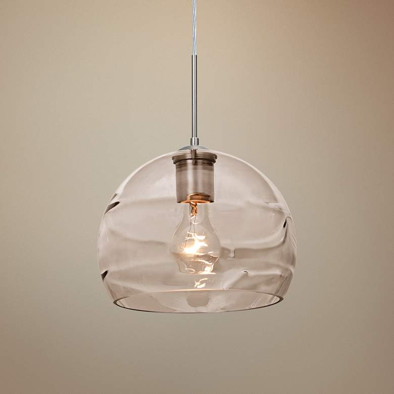 Image 1 Besa Spirit 8 1/2" Wide Optical Smoke Glass Mini Pendant