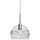 Besa Spirit 8 1/2"W Satin Nickel Mini Pendant w/ Clear Glass