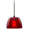 Besa Spur 5 1/2" Wide Bronze and Red Glass Mini Pendant