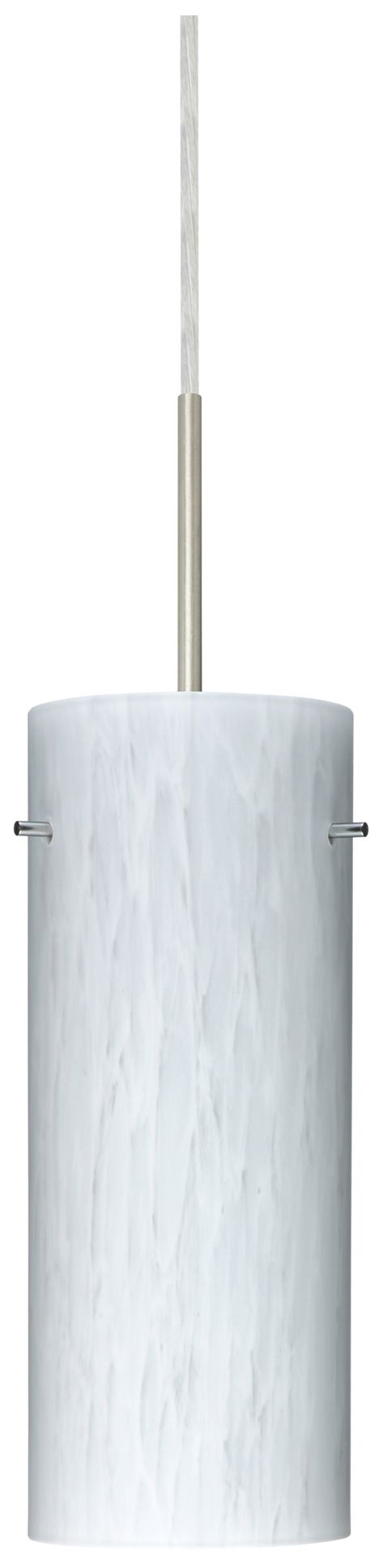 Besa Stilo 10" High Carrera/Satin Nickel LED Mini Pendant - Made to Order