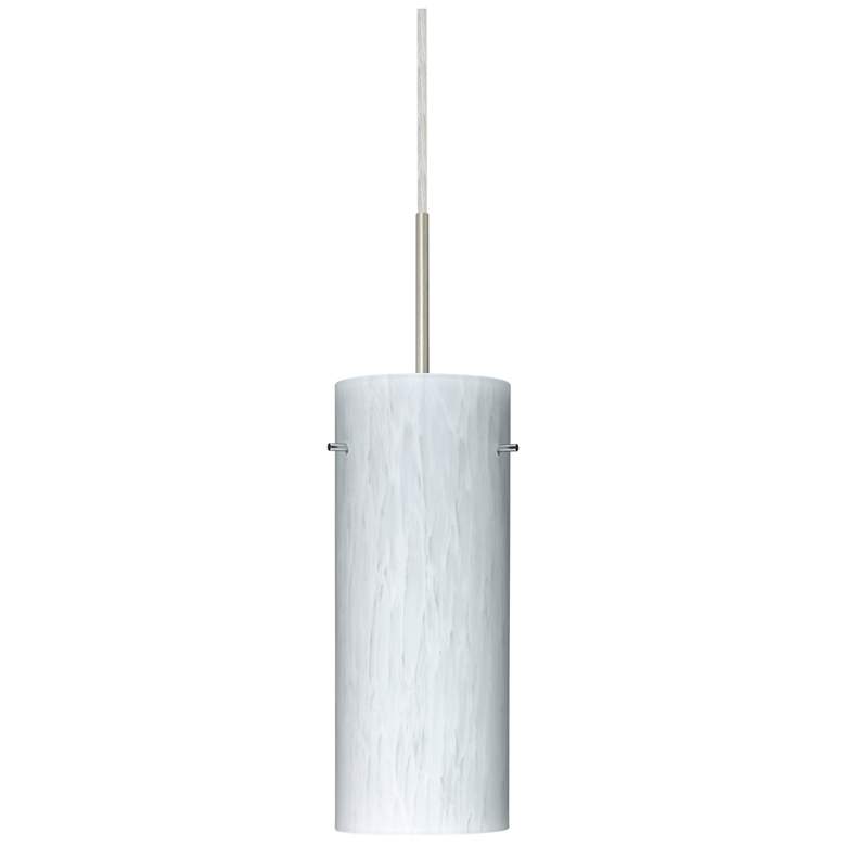 Image 1 Besa Stilo 10" High Carrera/Satin Nickel Pendant Light