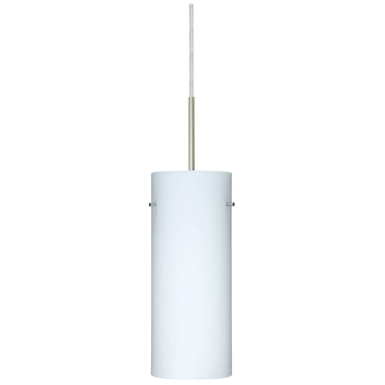 Image 1 Besa Stilo 10" High Opal Matte/Satin Nickel Mini Pendant