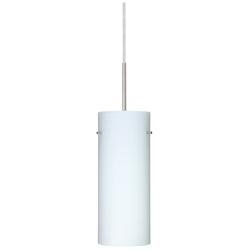 Besa Stilo 10" High Opal Matte/Satin Nickel Mini Pendant