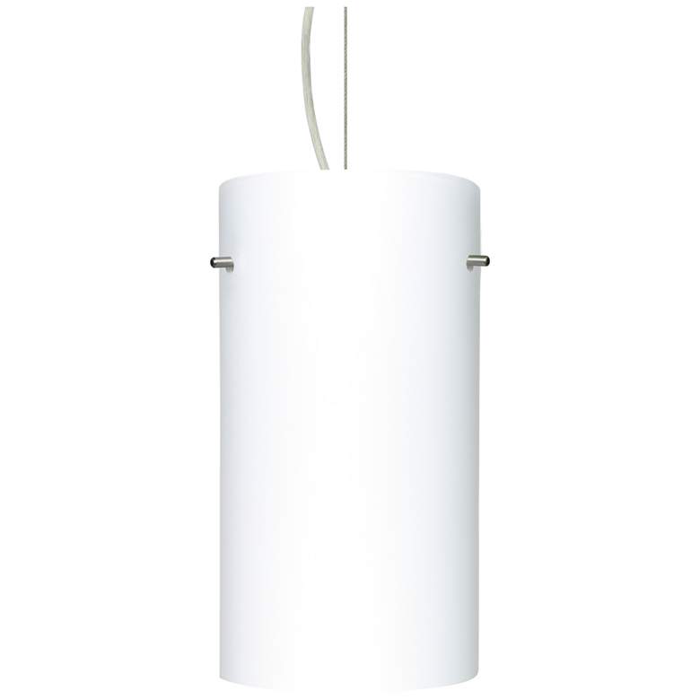 Image 1 Besa Stilo 12" High Opal Matte/Satin Nickel LED Cable Pendant