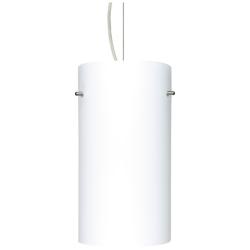 Besa Stilo 12" High Opal Matte/Satin Nickel LED Cable Pendant