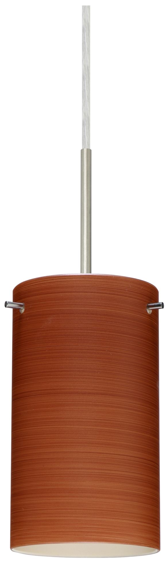 Besa Stilo 7" High Cherry/Satin Nickel Mini Pendant - Made to Order