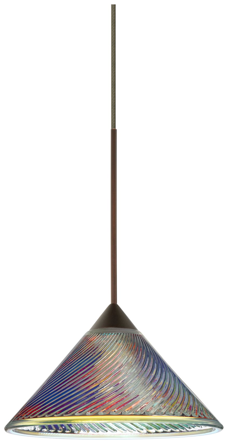 Besa, Swirl Cord Pendant, Dicro Swirl, Bronze Finish, 1x50W GY6.35 Base