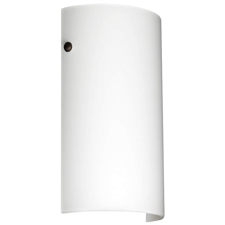 Image 1 Besa Tamburo 11 3/4" High Opal Matte/Bronze Wall Light