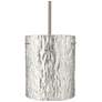 1_Besa Tamburo 8" Wide Stove Silver Foil/Satin Nickel Stem Pendant