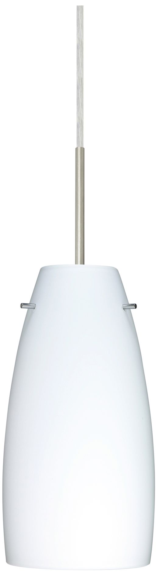 Besa, Tao 10 Cord Pendant, Opal Matte, Satin Nickel Finish, 1x100W Medium
