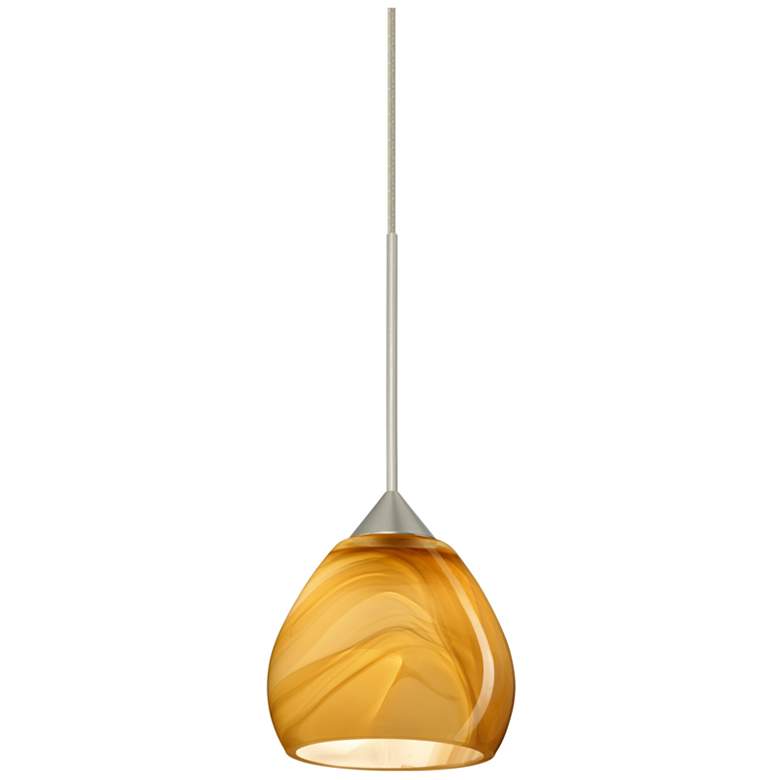 Image 1 Besa Tay Tay 4 1/4" Wide Honey/Satin Nickel LED Mini Pendant