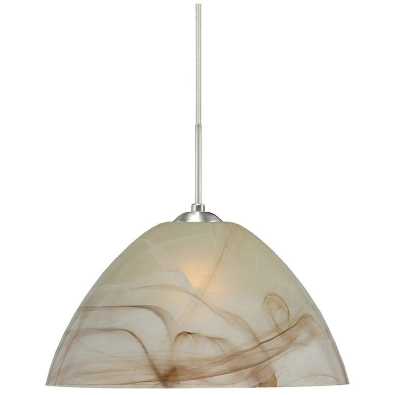 Image 1 Besa Tessa 10 1/2" Wide Mocha/Satin Nickel Pendant