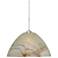 Besa Tessa 10 1/2" Wide Mocha/Satin Nickel Pendant