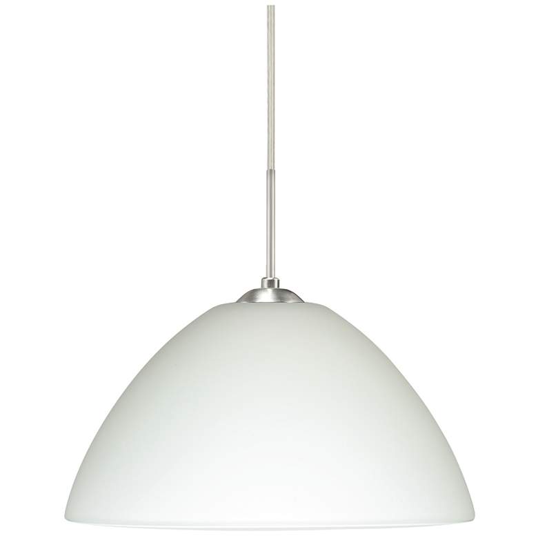 Image 1 Besa Tessa 10 1/2" Wide White/Satin Nickel Mini Pedant