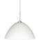 Besa Tessa 10 1/2" Wide White/Satin Nickel Mini Pedant
